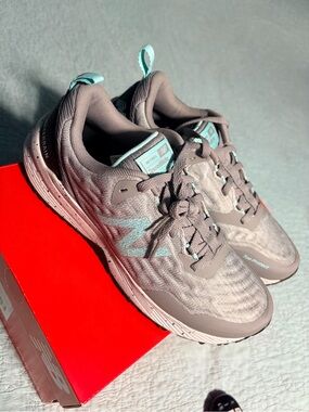 New Balance Women's Taupe and Mint Athletic Sneakers